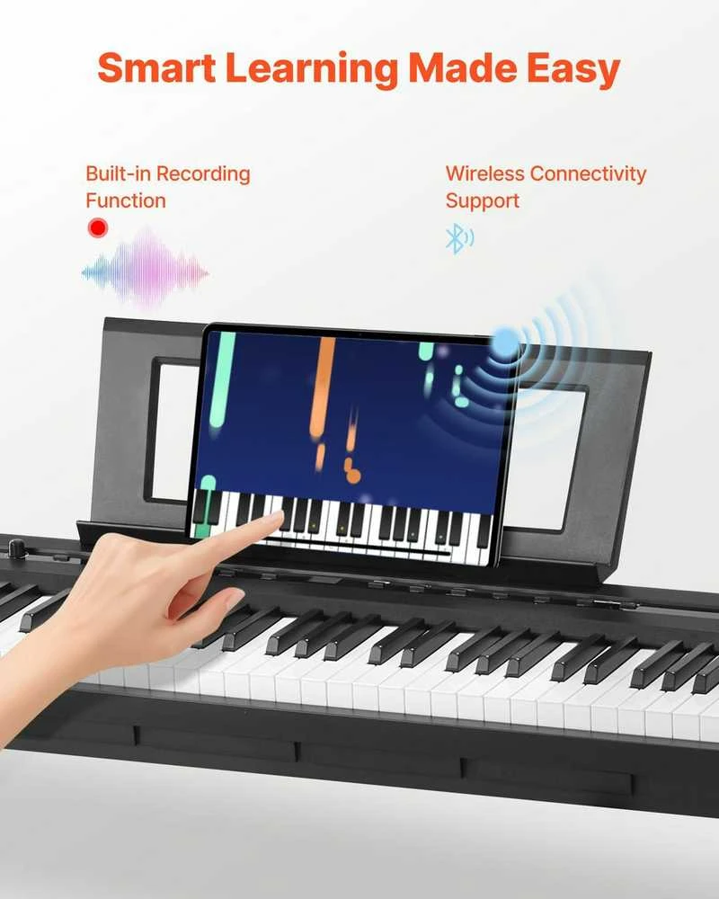 88 klavišų svertinis skaitmeninis pianinas, elektrinė klaviatūra su stovu ir pedalu, pianinas pradedantiesiems, nešiojamas pianinas namų naudojimui