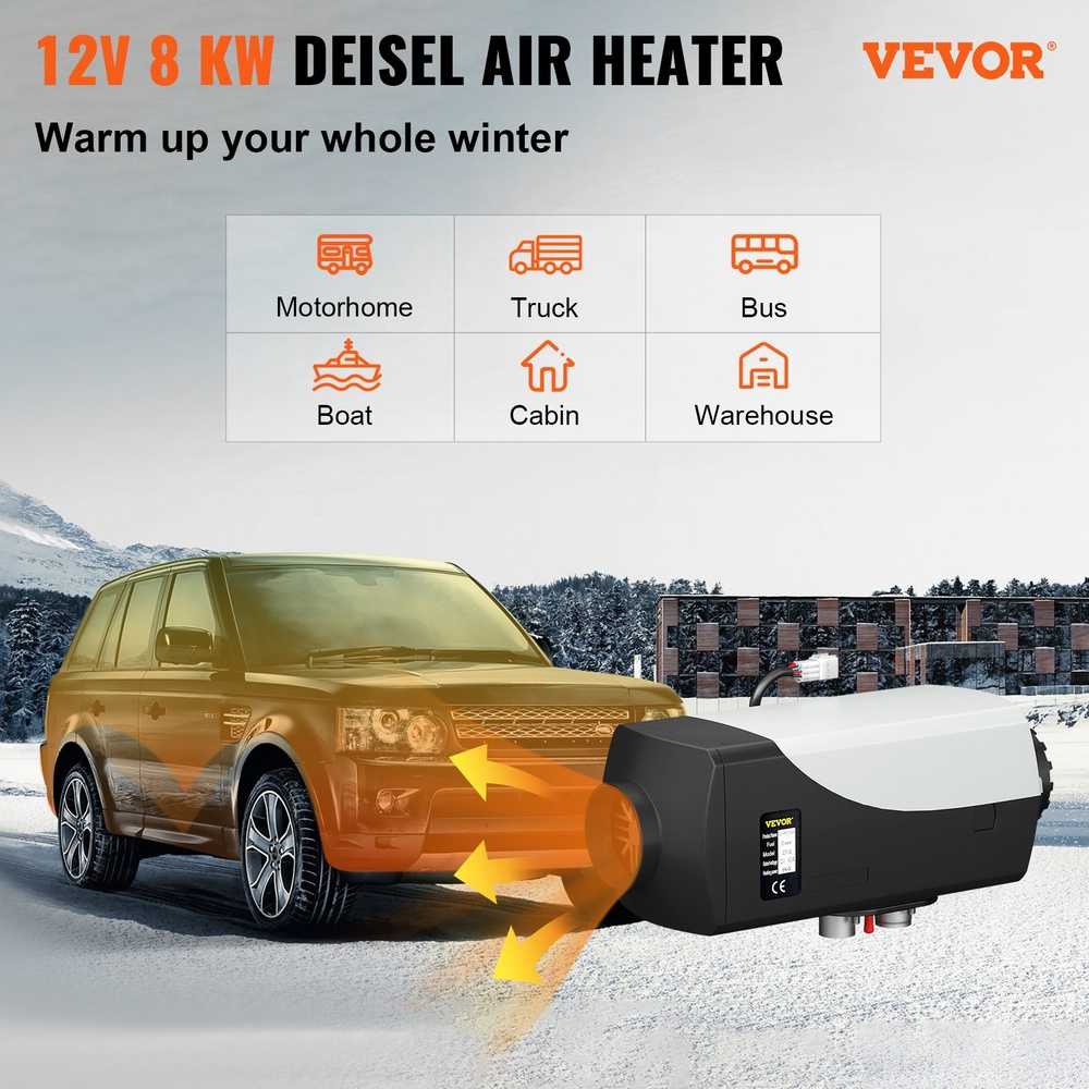 8kW Dyzelinis Oro Šildytuvas, LCD Ekranas, Nuotolinio Valdymo Pultas