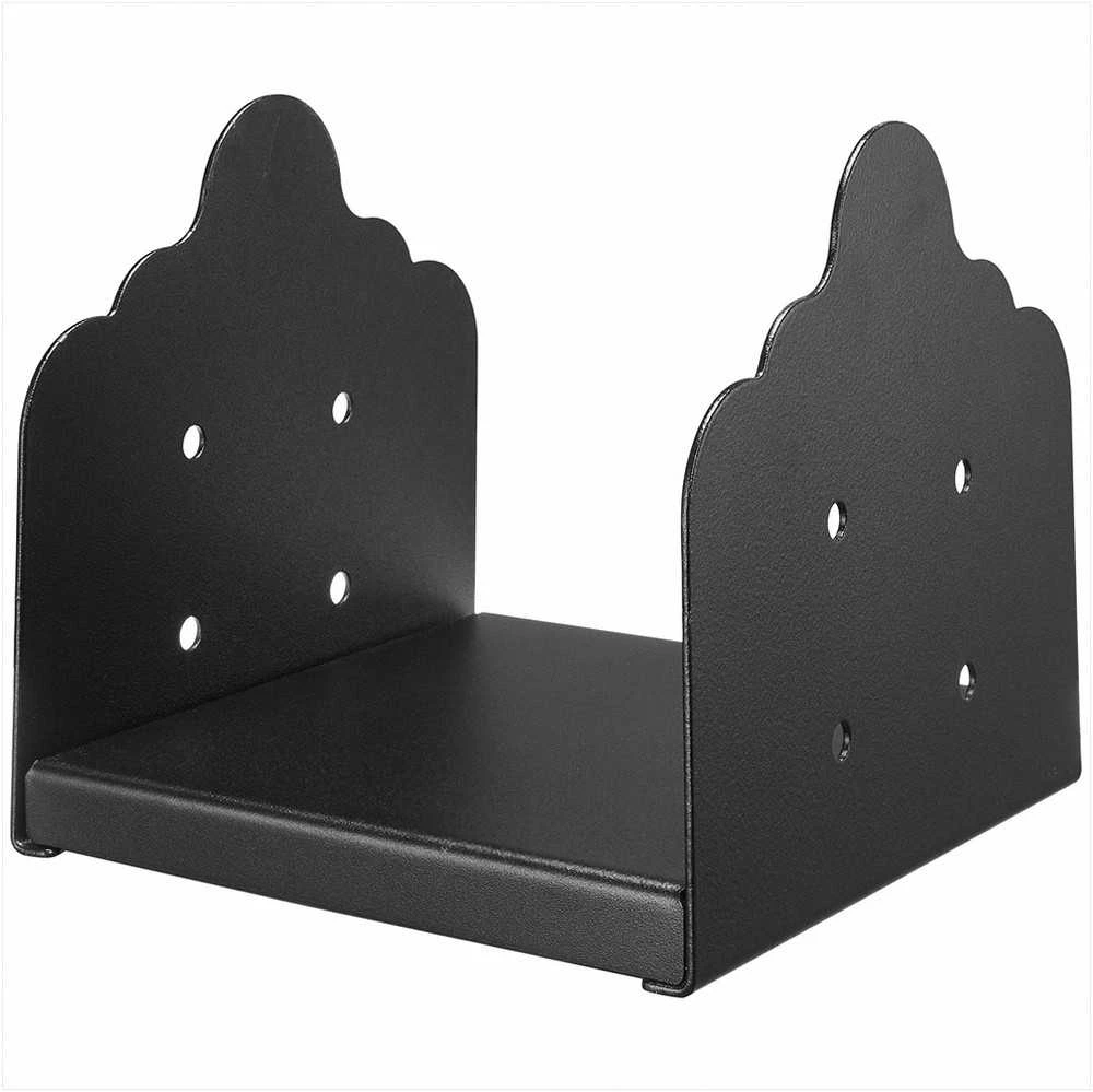 8x8 stulpo pagrindas terasoms ir pergolėms, tvirtas anglinis plienas, juodas, terasos stulpo laikiklis, pavėsinės atrama, turėklų pagrindas, metalinis padas