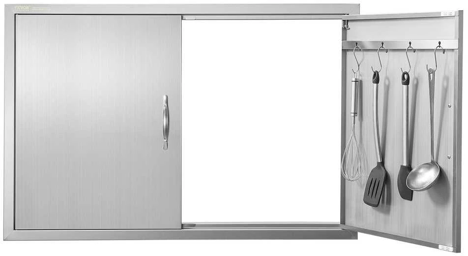 VEVOR 990x660 mm lauko virtuvės durys iš nerūdijančio plieno
