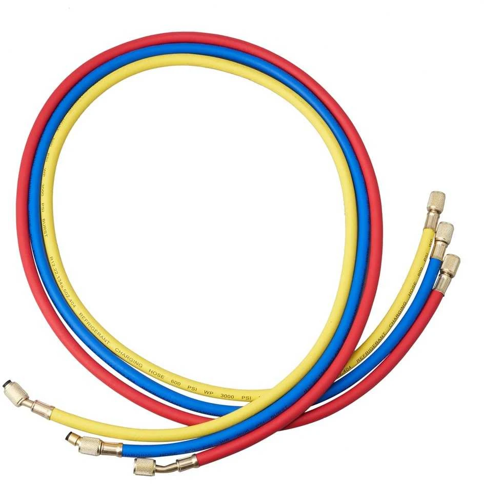 AC diagnostikos kolektorius R134A R22 R12 R502, 3 krypčių su žarnomis, šaldymo įkrovimo rinkinys, automobilių kondicionierių priežiūrai, freono pildymo komplektas