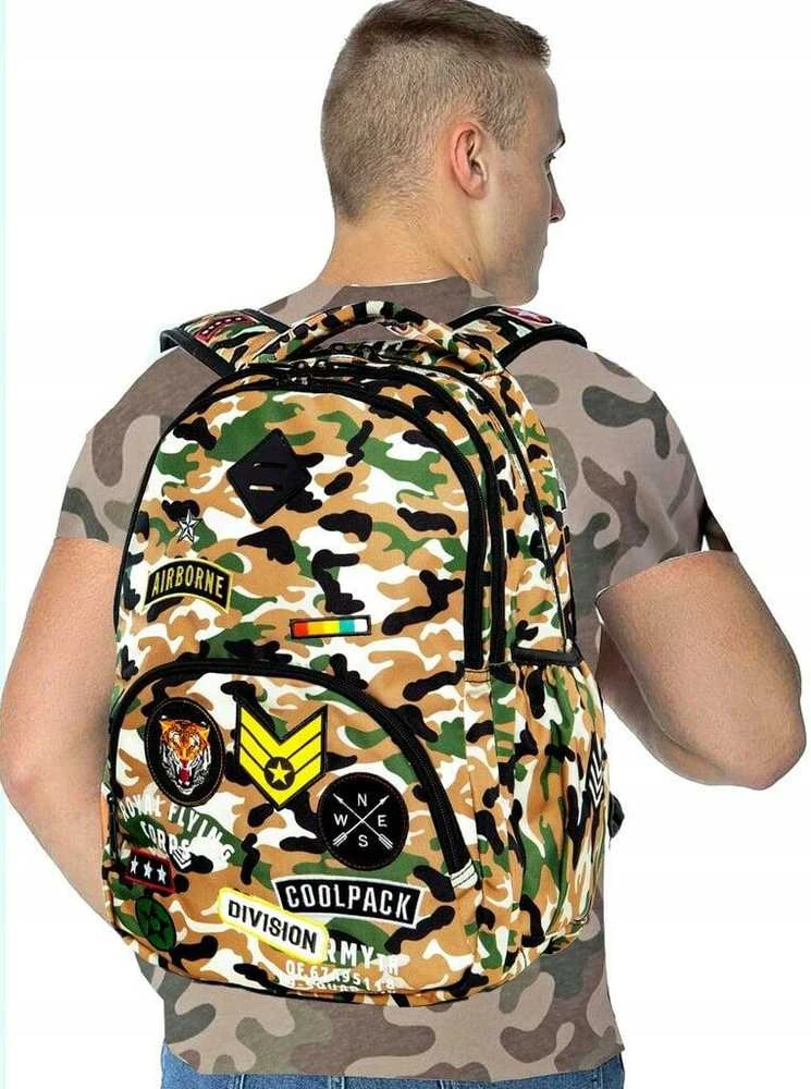 Airborne Mokyklinė kuprinė, 30 L, ruda/žalia