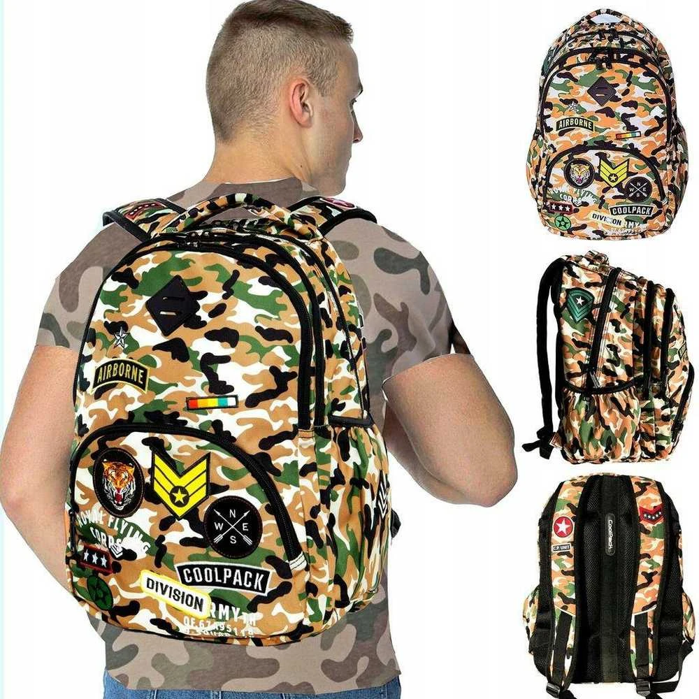 Airborne Mokyklinė kuprinė, 30 L, ruda/žalia
