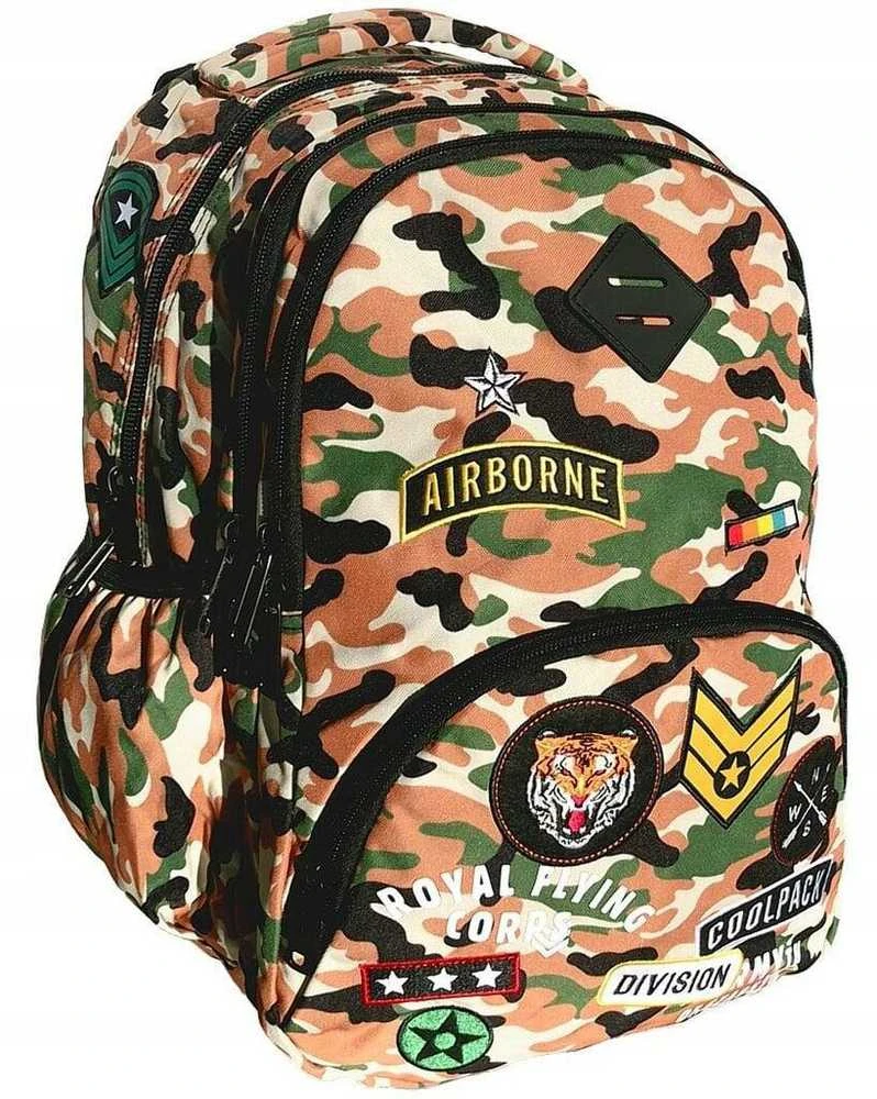 Airborne Mokyklinė kuprinė, 30 L, ruda/žalia