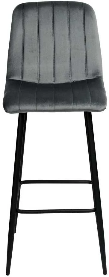 Aksominė baro kėdė, grafito, reguliuojamo aukščio, moderni, 110 cm, virtuvės, pusbario, valgomojo