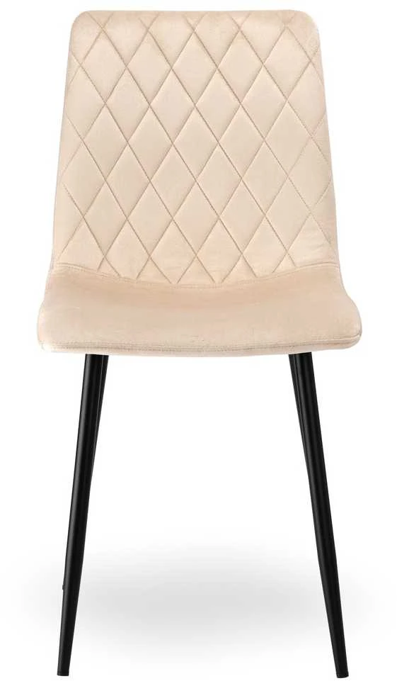 Aksominis krėslas DEXTER, smėlio spalvos, dygsniuotas, metalinėmis kojelėmis, 89 cm aukščio, valgomojo kėdė, virtuvės krėslas, minkštas krėslas