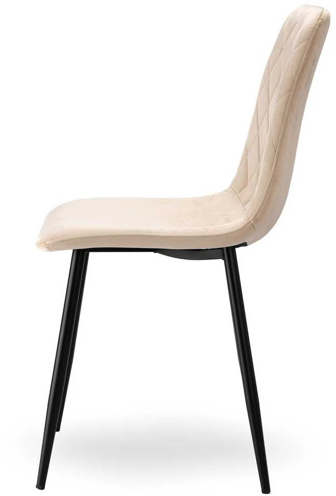 Aksominis krėslas DEXTER, smėlio spalvos, dygsniuotas, metalinėmis kojelėmis, 89 cm aukščio, valgomojo kėdė, virtuvės krėslas, minkštas krėslas