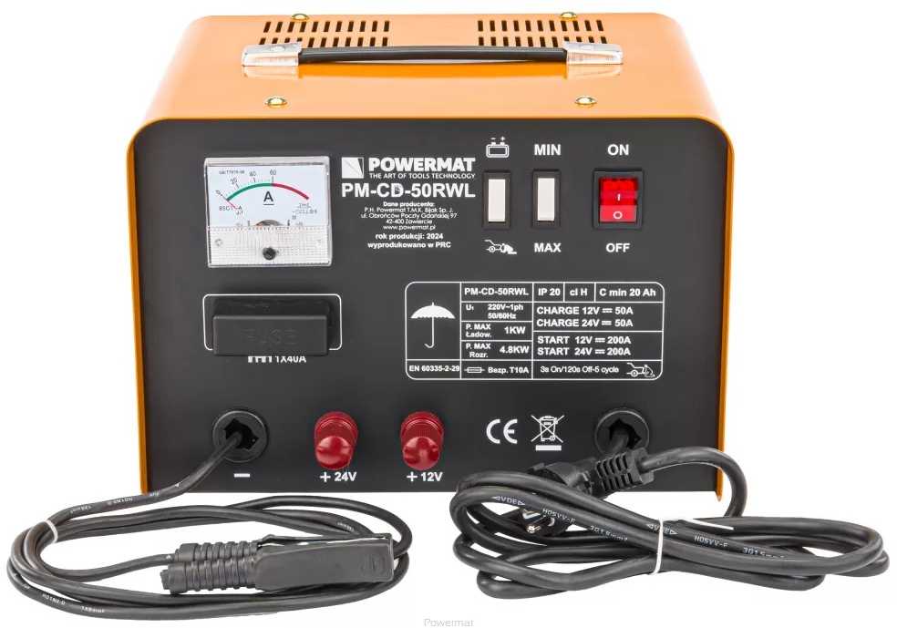 Powermat Akumuliatoriaus įkroviklis, 12V/24V akumuliatoriaus įkroviklis su 200A paleidėju, automobilio akumuliatoriaus įkroviklis, didelio galingumo akumuliatoriaus įkroviklis
