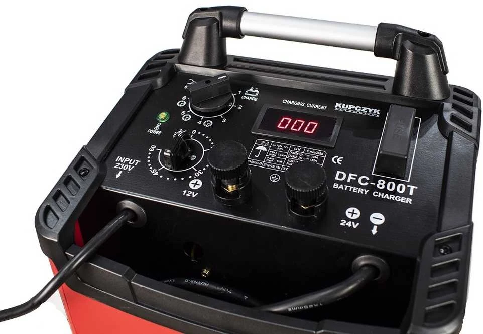 Kupczyk Akumuliatoriaus įkroviklis su paleidimo funkcija, 12V/24V didelės galios akumuliatoriaus įkroviklis, automobilio akumuliatoriaus įkroviklis sunkvežimiams ir furgonams