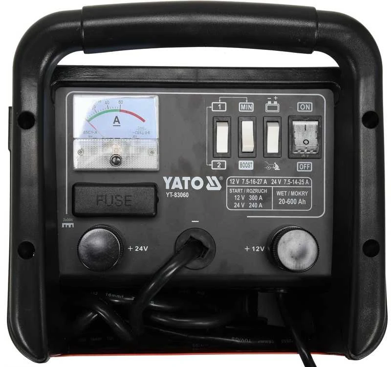 Akumuliatoriaus įkroviklis su užvedimo funkcija, 20-600Ah talpa, 12/24V DC, šlapių akumuliatorių įkroviklis, automobilių akumuliatorių priežiūros priemonė