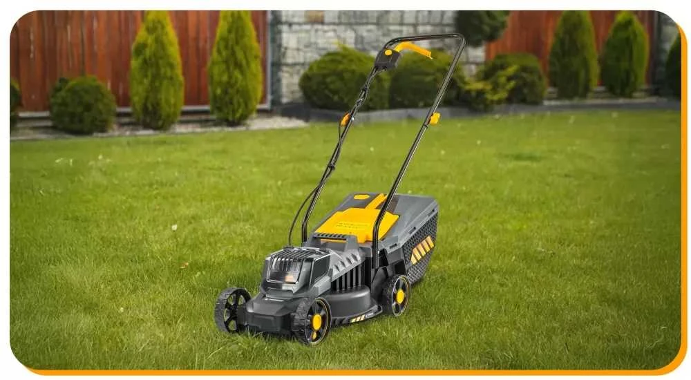 Akumuliatorinė vejapjovė, 20 V, 320 mm pjovimo plotis, su 2x 4 Ah akumuliatoriais, sodo priežiūrai, lengva naudoti