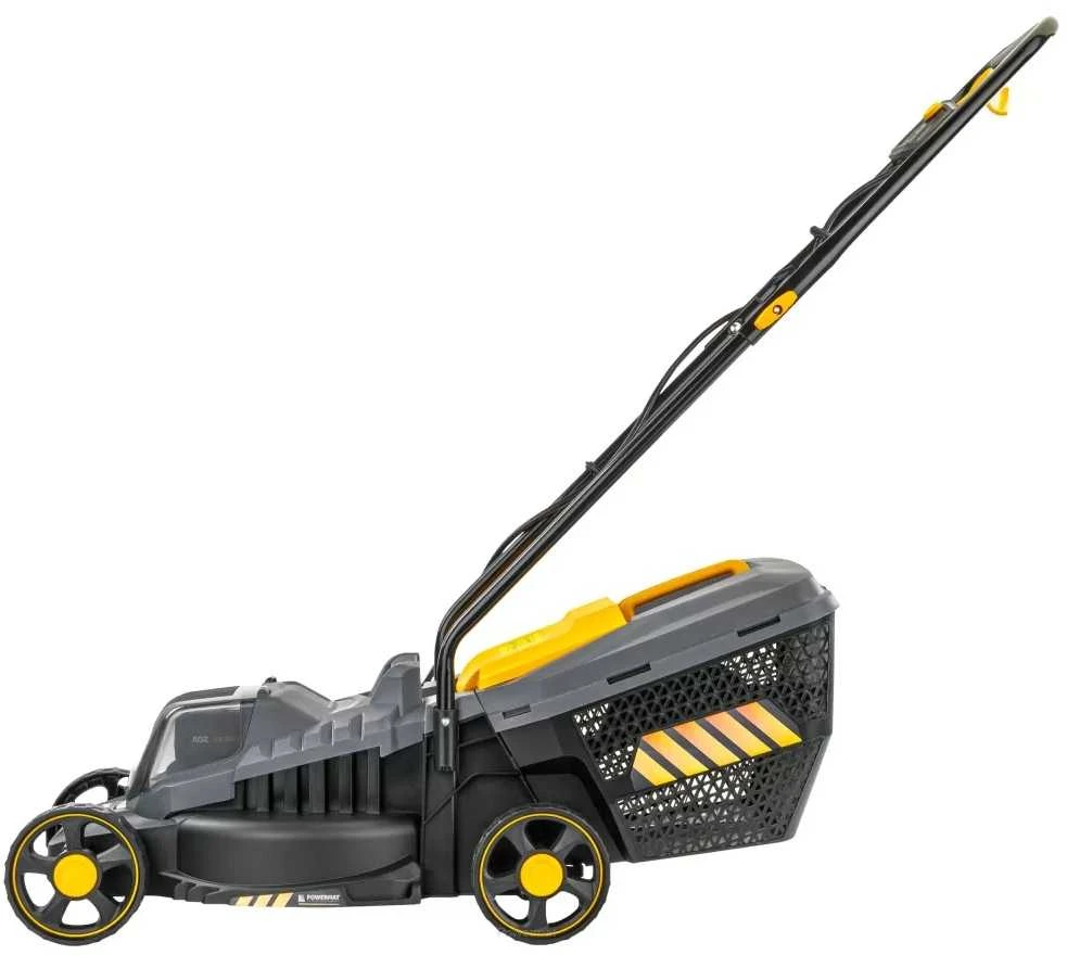 Akumuliatorinė vejapjovė, 20 V, 320 mm pjovimo plotis, su 2x 4 Ah akumuliatoriais, sodo priežiūrai, lengva naudoti