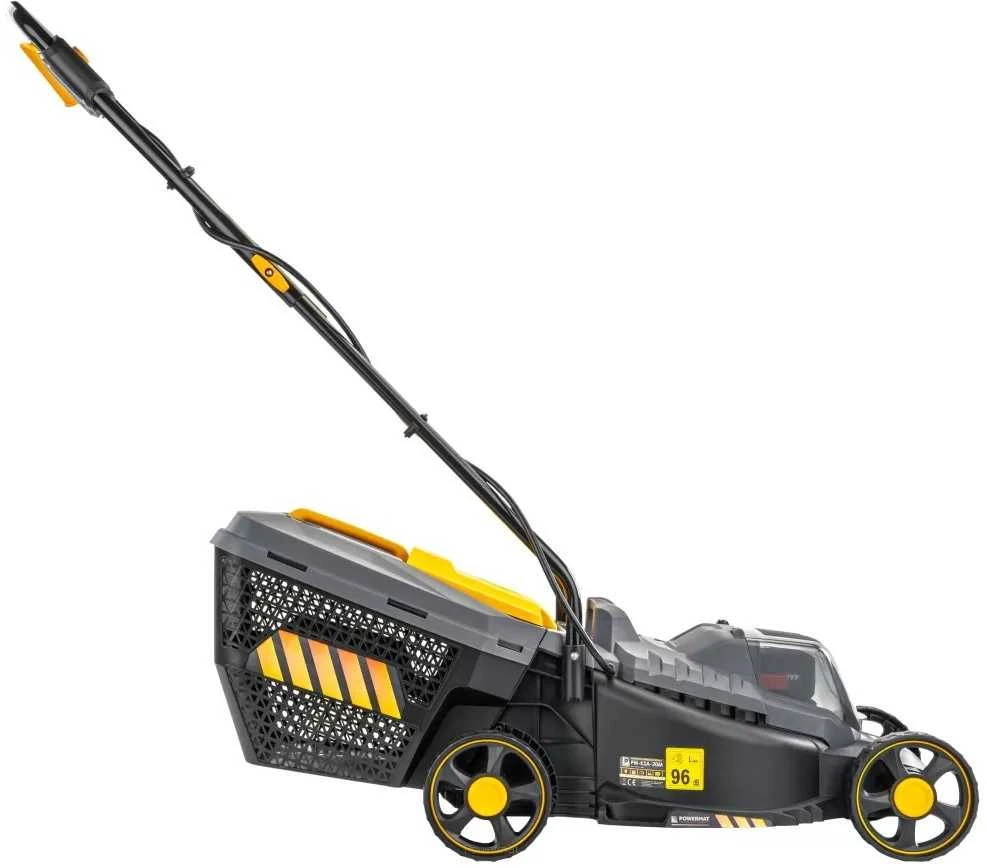 Akumuliatorinė vejapjovė, 20 V, 320 mm pjovimo plotis, su 2x 4 Ah akumuliatoriais, sodo priežiūrai, lengva naudoti