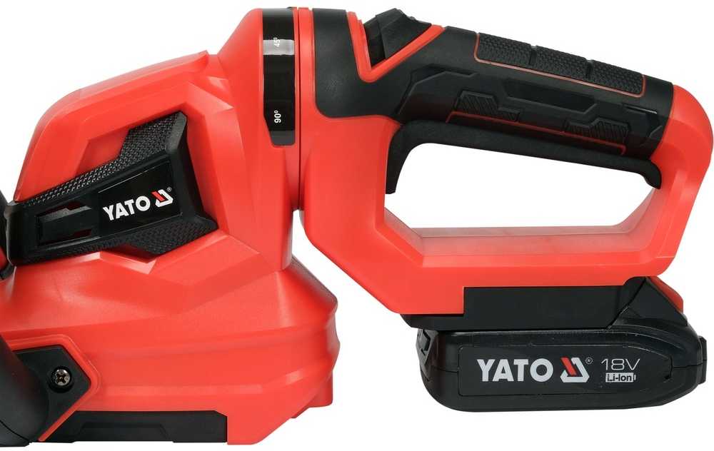 Akumuliatorinės gyvatvorių žirklės, 18V, 450 mm pjovimo ilgis, besisukanti rankena, sodo krūmų pjaustytuvas, lengvos gyvatvorių žirklės