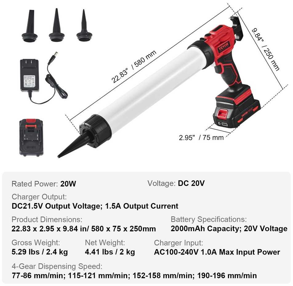 VEVOR 20V belaidis elektrinis glaisto pistoletas