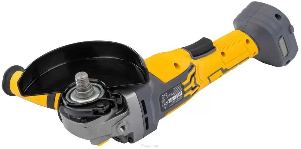 Akumuliatorinis kampinis šlifuoklis PowerMat, 21V Li-ion 125mm