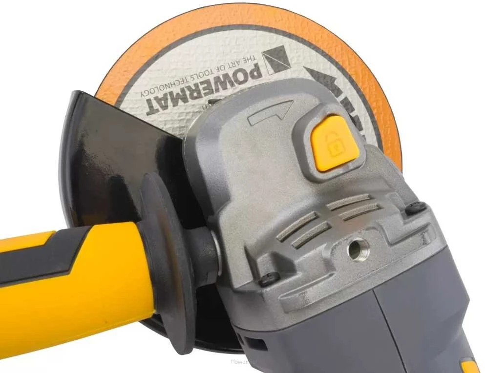 Akumuliatorinis kampinis šlifuoklis PowerMat, 21V Li-ion 125mm