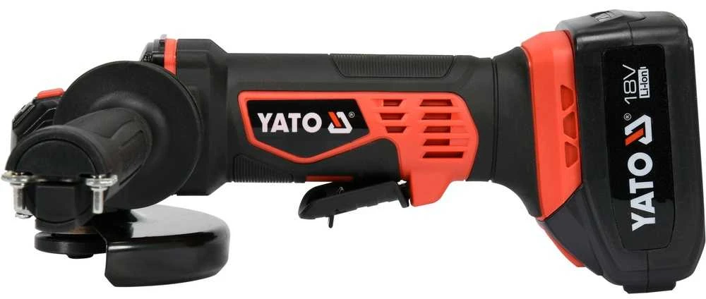 Akumuliatorinis kampinis šlifuoklis, 18V, 125mm, didelio greičio, su 2x 3Ah akumuliatoriais, metalo pjovimui, šlifavimui ir poliravimui, galingas 18V įrankių rinkinys
