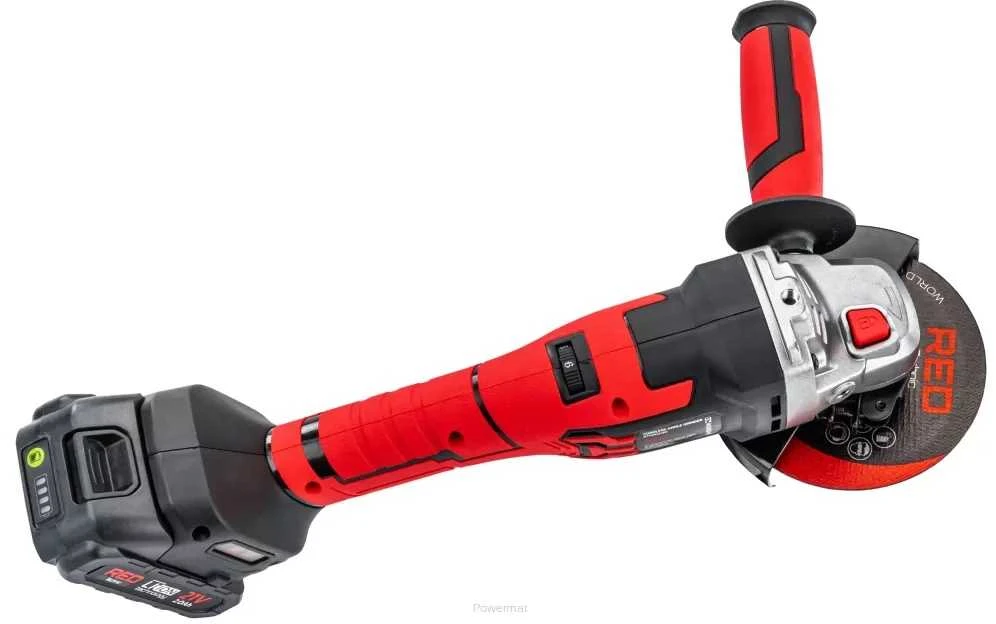 Red Technic Akumuliatorinis kampinis šlifuoklis Raudona Technic RTSZK0140, 21V Li-ion 125mm