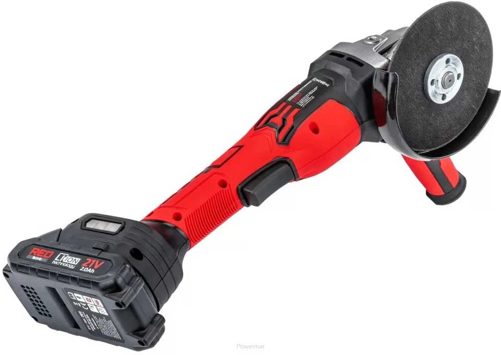 Red Technic Akumuliatorinis kampinis šlifuoklis Raudona Technic RTSZK0140, 21V Li-ion 125mm