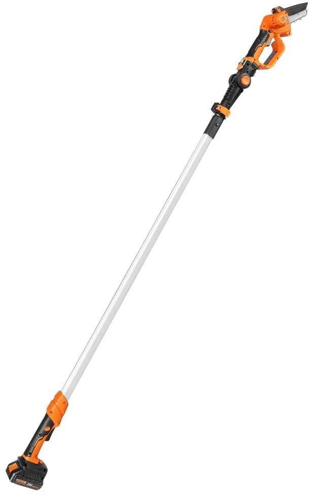 Akumuliatorinis kotinis pjūklas ir mini grandininis pjūklas, 20 V 2 Ah, 12.7 cm pjovimo gylis, 2.43 m ilgis, šakų genėjimui, medžių priežiūrai, aukštapjovė