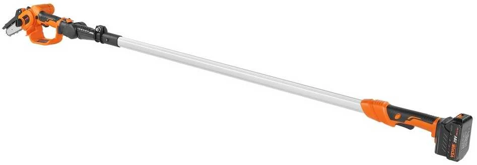 Akumuliatorinis kotinis pjūklas ir mini grandininis pjūklas, 20 V 2 Ah, 12.7 cm pjovimo gylis, 2.43 m ilgis, šakų genėjimui, medžių priežiūrai, aukštapjovė