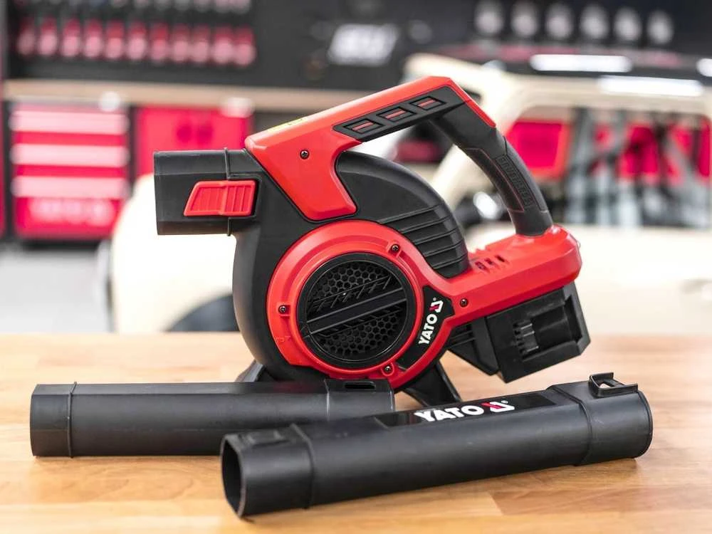 Akumuliatorinis lapų pūstuvas ir siurblys su turbo funkcija, 45 l maišas, sodo lapų pūstuvas, elektrinis lapų siurblys