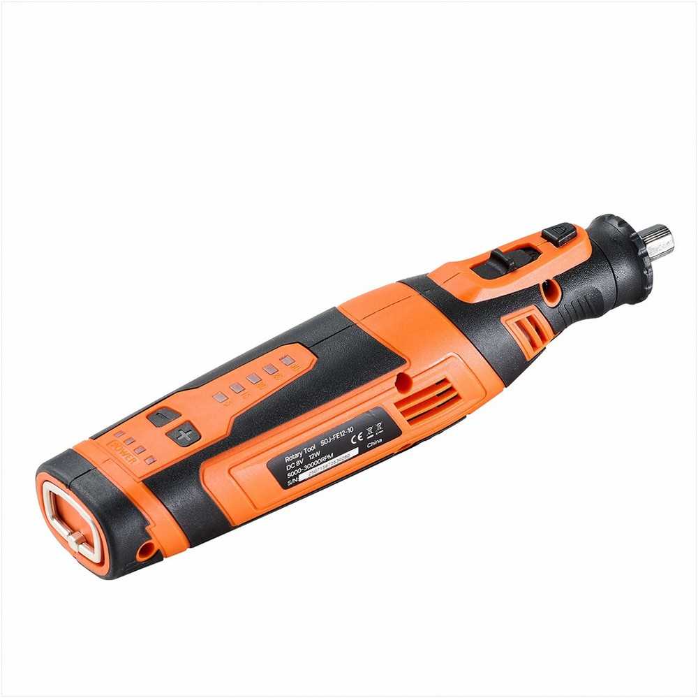 Akumuliatorinis rotacinis įrankių rinkinys, 136 dalys, 5 greičiai, nešiojamas elektrinis įrankis graviravimui, šlifavimui, poliravimui, pjovimui, daugiafunkcis mini šlifuoklis