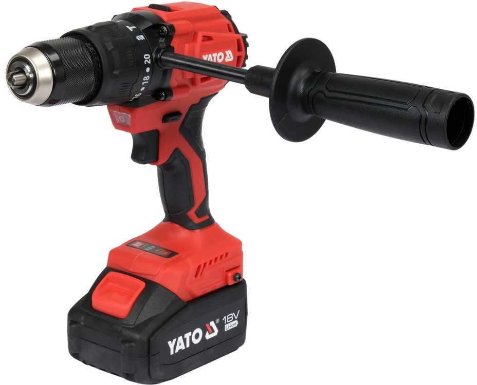 Akumuliatorinis smūginis gręžtuvas, 18V bešepetėlinis gręžtuvas-suktuvas, su 2 x 4Ah akumuliatoriais, medienos, metalo ir betono gręžimui