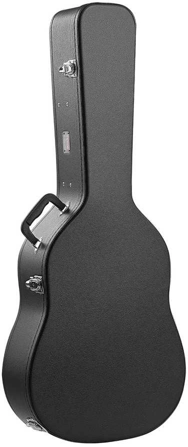 Akustikos gitaros dėklas 39-41 colių, neperšlampamas, juodas, kriaušės formos, gitaros dėklas kietas