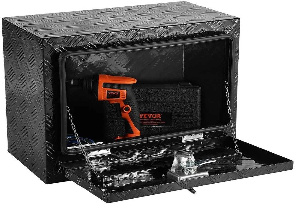 Aliuminio įrankių dėžė sunkvežimiui, priekabai, RV, 24x12x14 colių, po kėbulu, tvirta, daiktadėžė, įrankių saugykla