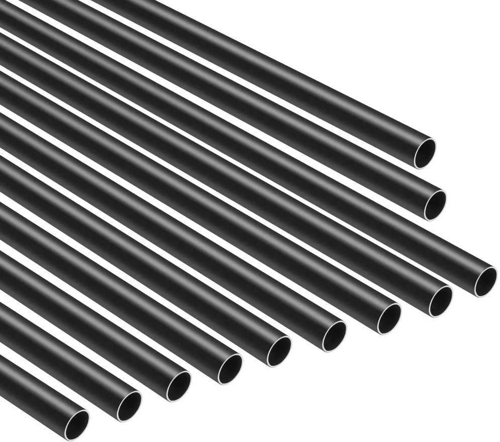 Aliuminio laiptų baliustrai, 101 vnt. pakuotė, 914 mm juodi statramsčiai, apvalūs vamzdiniai turėklų stulpai, metalinės laiptų dalys, skirtos naudoti viduje ir lauke