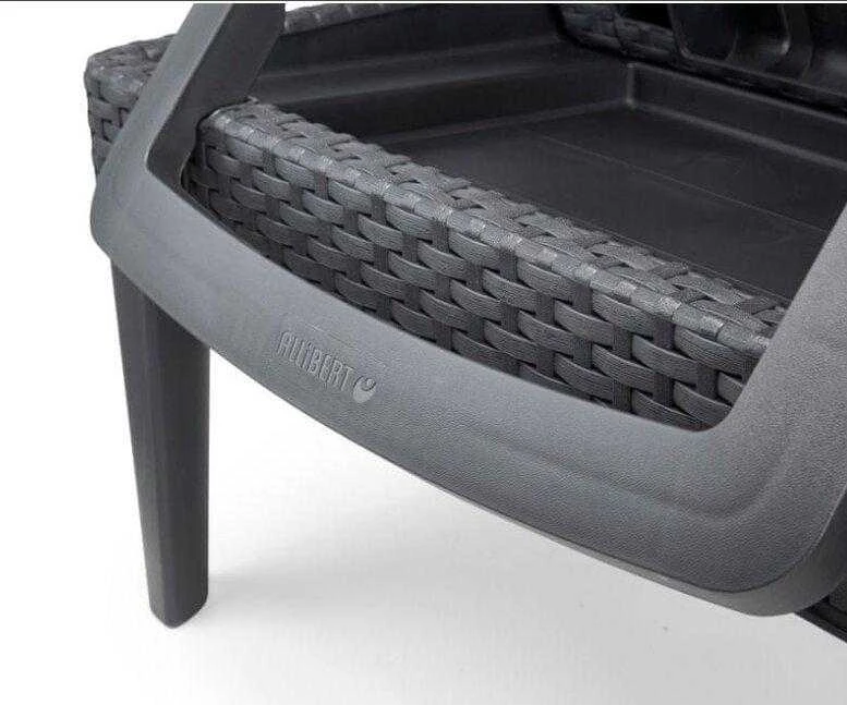 Allibert šezlongas, pilkas plastikinis