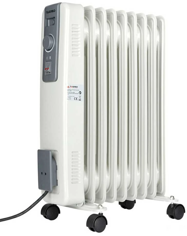 Alyvinis radiatorius, 9 sekcijų, 2000W, nešiojamas elektrinis šildytuvas, namų biuro šildytuvas, energiją taupantis šildymas