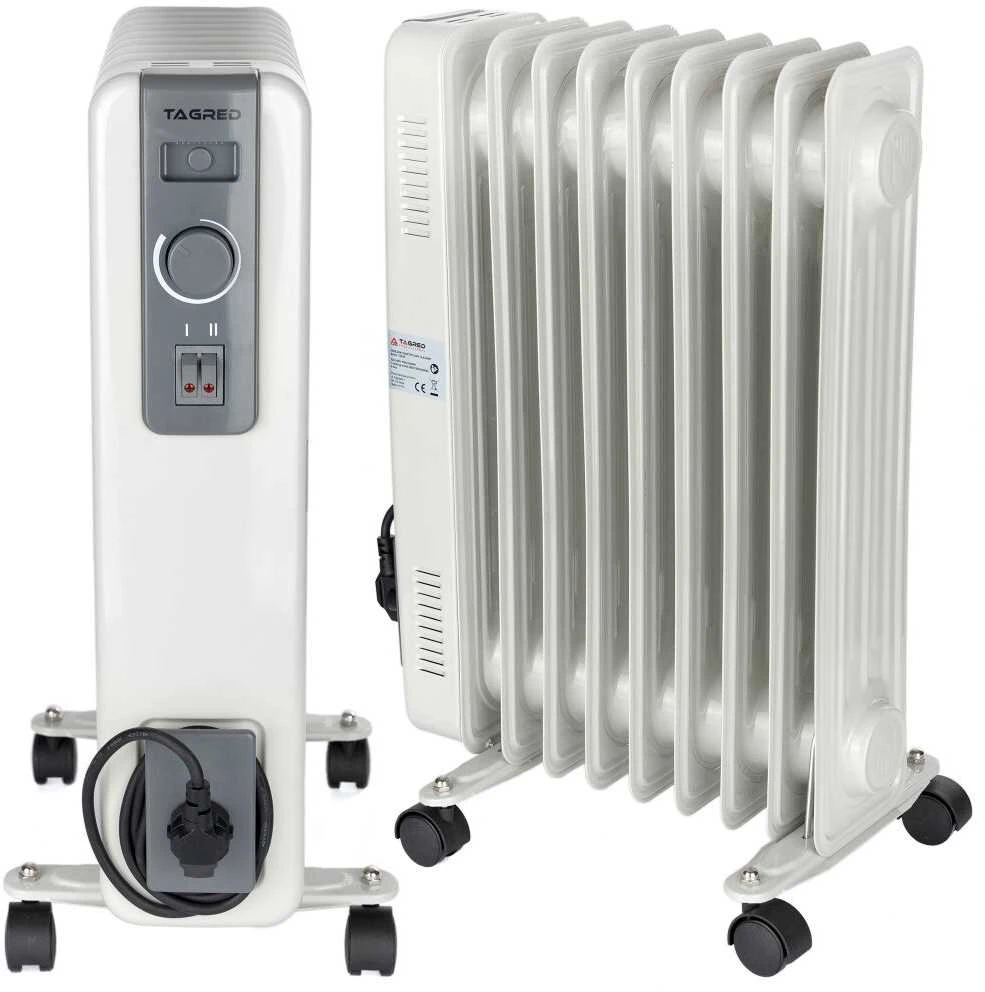 Alyvinis radiatorius, 9 sekcijų, 2000W, nešiojamas elektrinis šildytuvas, namų biuro šildytuvas, energiją taupantis šildymas