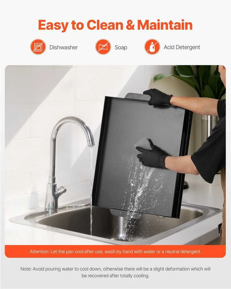 Anglinio Plieno Kepimo Plokštė, Universali Plokščia Stačiakampė Plokštė Kepsninei, Nešiojami Šeimos Indai Stovyklavimui, 55.88 cm x 40.64 cm Kepimo Plokštė