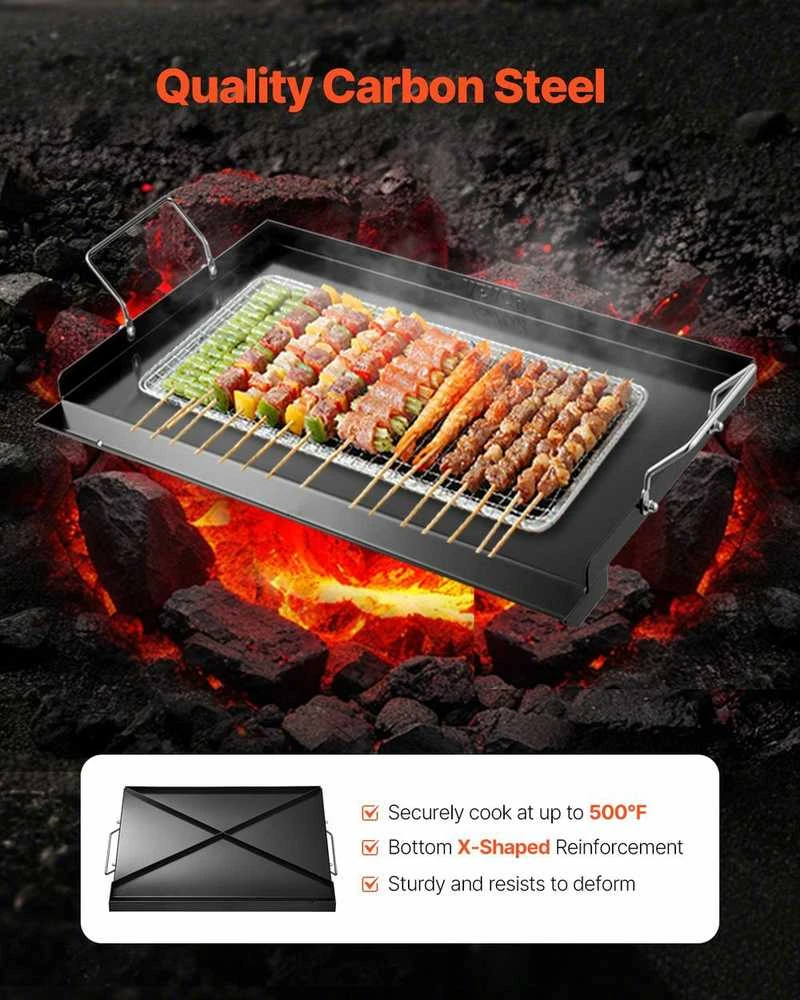 Anglinio Plieno Keptuvė, Universali Plokščia Viršutinė Plokštė Kepsninei, Nešiojami Šeimos Indai, Kempingo Keptuvė, Teppanyaki Grilis, Stačiakampė Keptuvė