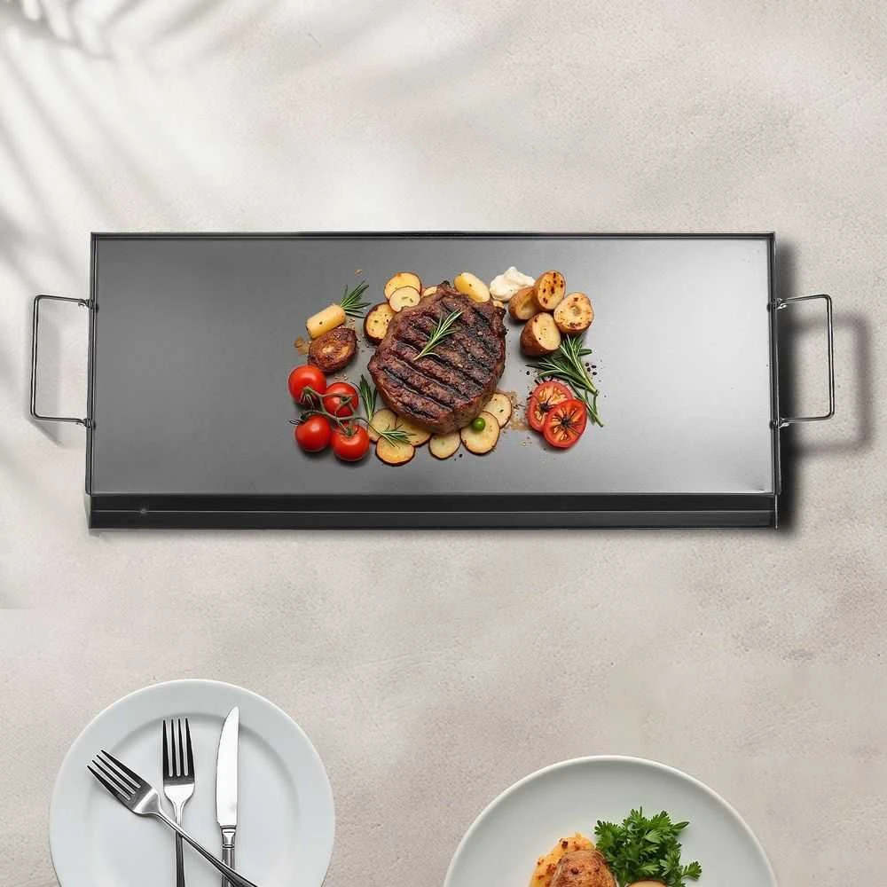 Anglinio Plieno Keptuvė, Universali Plokščia Viršutinė Plokštė Dujinei Kepsninei, Nešiojami Šeimos Indai Kempingui, Teppanyaki Keptuvė, Stačiakampė BBQ Keptuvė