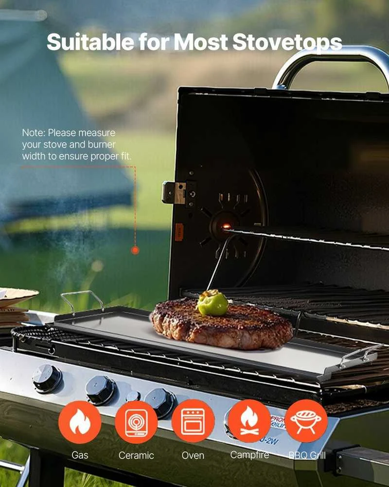 Anglinio Plieno Keptuvė, Universali Plokščia Viršutinė Plokštė Dujinei Kepsninei, Nešiojami Šeimos Indai Kempingui, Teppanyaki Keptuvė, Stačiakampė BBQ Keptuvė