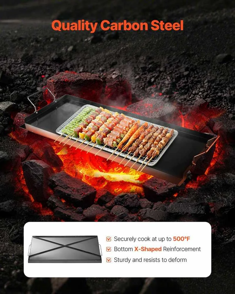 Anglinio Plieno Keptuvė, Universali Plokščia Viršutinė Plokštė Dujinei Kepsninei, Nešiojami Šeimos Indai Kempingui, Teppanyaki Keptuvė, Stačiakampė BBQ Keptuvė