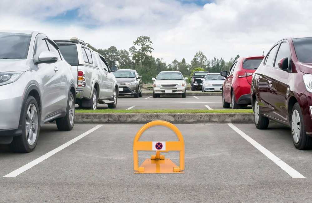 Apsauginis užtvaras parkavimui, 40 cm, sulankstomas su spyna, plieno, stovėjimo vietos užraktas, automobilio parkavimo barjeras