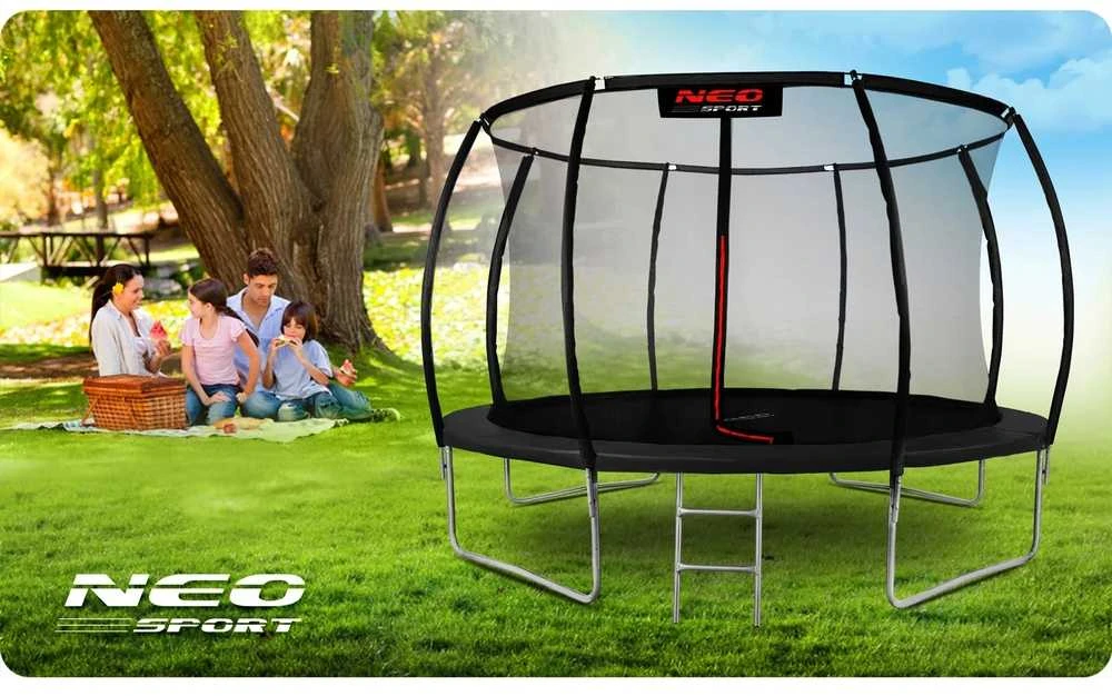 Apvalus 374 cm (12 pėdų) batutas su vidiniu tinklu, sodo batutas, lauko batutas, batutas su apsauginiu tinklu, batutas vaikams