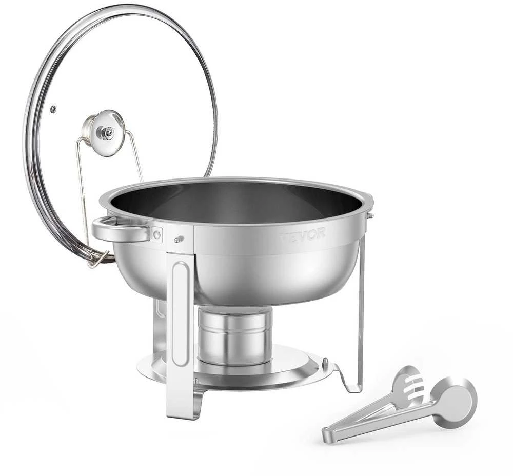 VEVOR apvalus chafing dish 4,7 l dubenėlis, 2 vnt.