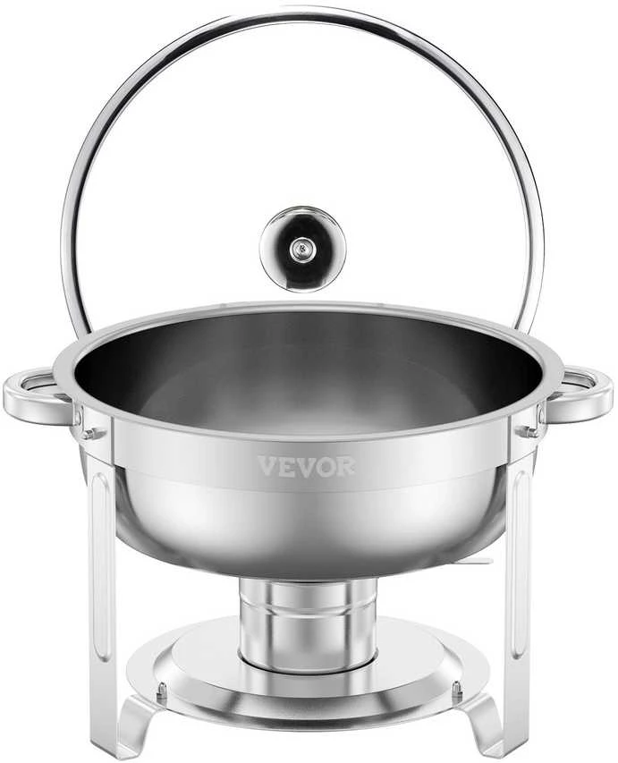 VEVOR apvalus chafing dish 4,7 l dubenėlis, 2 vnt.