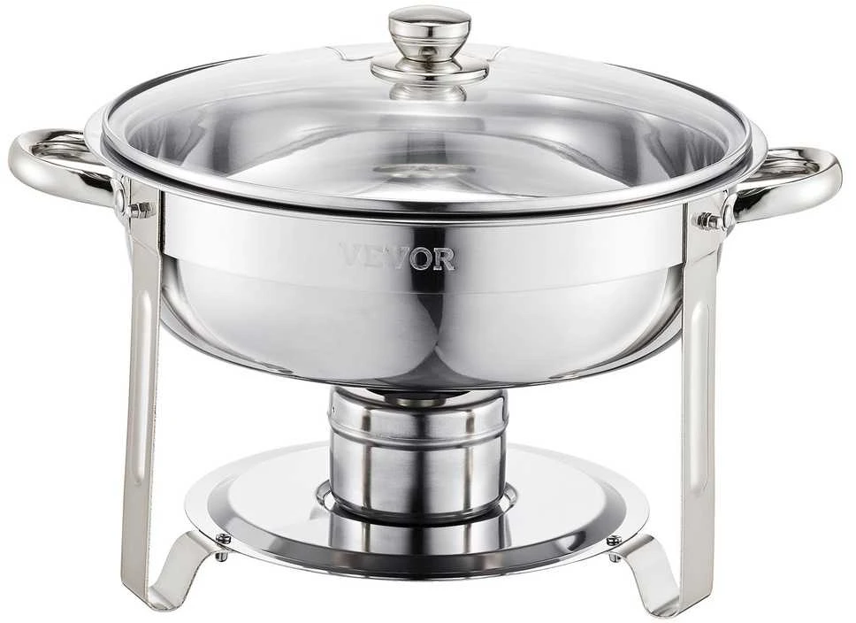 VEVOR apvalus chafing dish 4,7 l dubenėlis, 2 vnt.