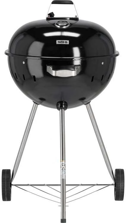 Toya Sa Poland Apvalus anglies grilis, lauko gaminimui, didelis kepimo paviršius, nešiojamas sodo grilis, juodas BBQ