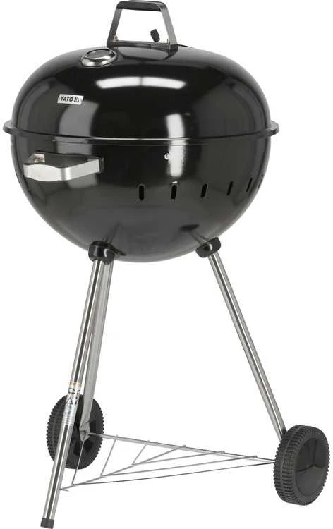 Toya Sa Poland Apvalus anglies grilis, lauko gaminimui, didelis kepimo paviršius, nešiojamas sodo grilis, juodas BBQ