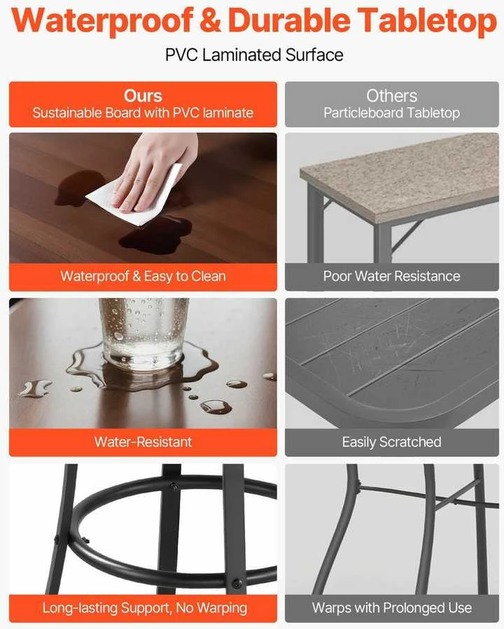 Apvalus baro stalas 60 cm, bistro stalas, terasos valgomasis stalas, aukštas baro stalas, stalas mažoms erdvėms
