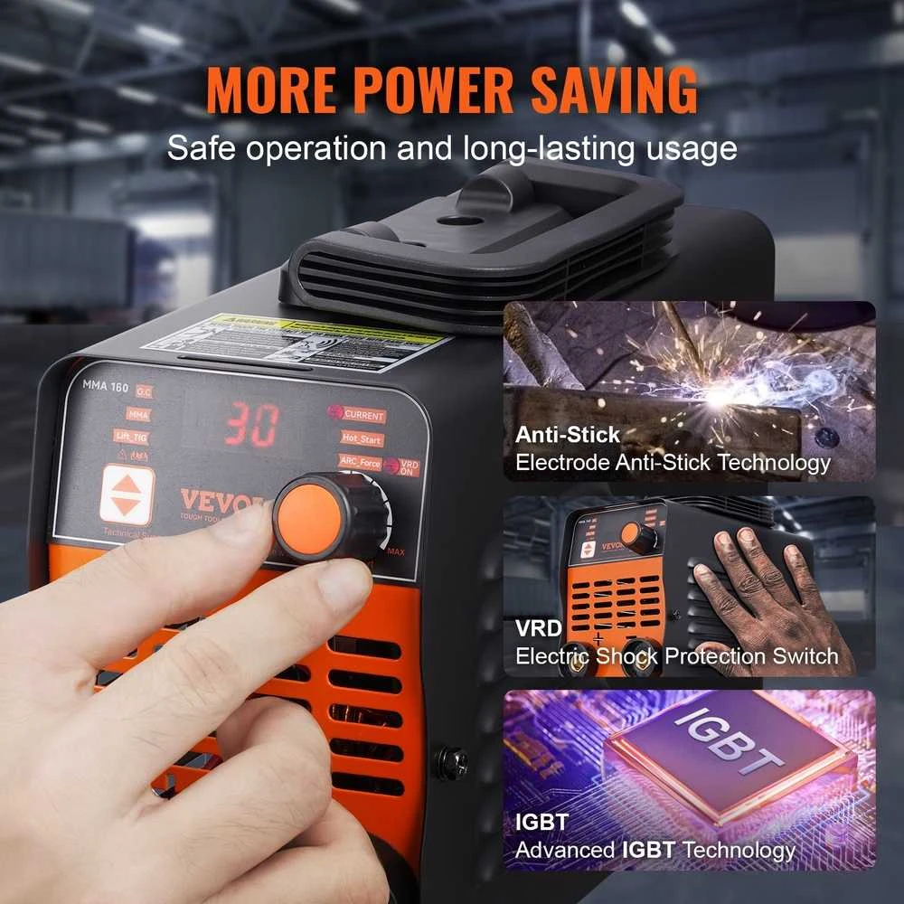 ARC suvirinimo aparatas 220V, 120A, 2in1 Lift TIG, karšto paleidimo funkcija, nešiojamas, mini, inverterinis
