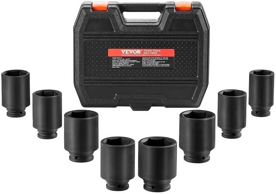 VEVOR Ašies stebulės galvučių rinkinys 1/2" 8 vnt